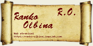 Ranko Olbina vizit kartica